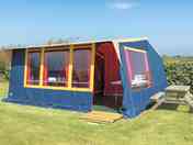 Exterior of the pre-pitched tent