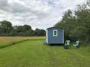 Swallow shepherd hut on the meadow