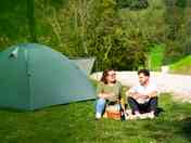 Grassy tent pitches