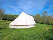 Campion bell tent with view towards Pevensey