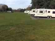 Gravel pitch for caravan and awning