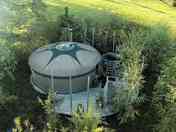 Bird's eye view of yurt and private woodfired hot tub (added by manager 17 Apr 2019)