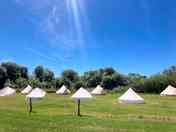Glamping area on the Parley Estate