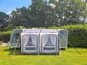 Caravan with awning