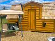 Cabin with outdoor seating
