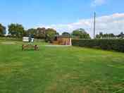 Toilet/shower block in distance