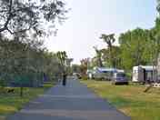 On the right, a pitch on the lake shore