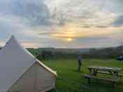 Sunrise over our bell tent