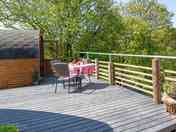Decking with leafy views