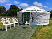 Five-metre yurt with outdoor seating