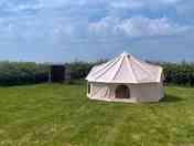 Bell tents with gas cookers for tea and coffee (added by manager 12 May 2024)