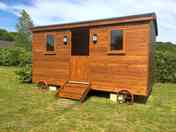 Shepherd's hut with the top half of the door opened (added by manager 18 Oct 2023)