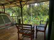 Tent on a platform with a view