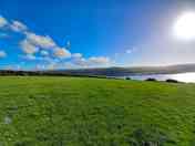 The camping field, looking towards Cippyn and the estuary