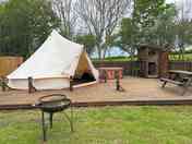 Bell tent with hot tub, picnic bench, firepit and campers' kitchen (added by manager 28 Apr 2022)