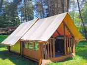 Cyclist friendly safari tent