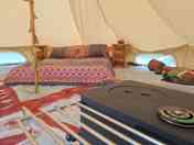 Inside the bell tent