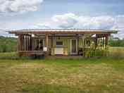 frontal view of a mobile home