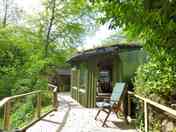 Very private deck area overlooking the river