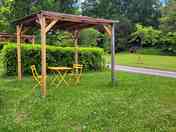 Pitches with covered seating areas