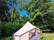 Outside of tent