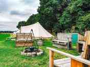 Outside bell tents