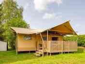 Tent with shaded decking