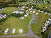 Aerial view of caravan park and hard standing pitches
