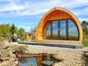 The front of the pod, with a wee wildlife pond