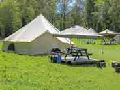 One of our flower Bell tents, lots of room to play and run around the bell tents (added by manager 10 Mar 2023)