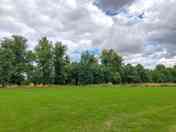 Non-electric grass tent pitch