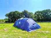 Spacious tent pitch
