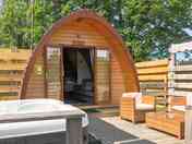 Hot tub and outdoor seating