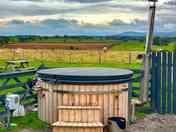 Wood fired hot tub with stunning views