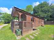 Outside our Cabin, private decking , and drive way