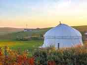 Yurt at sunset