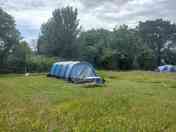 In the upper solar field, large pitch only for tents