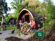 Mega pods with outside patio area and barbecue