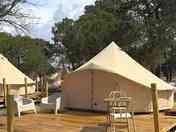 Tents with outdoor seating