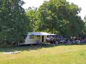 Enjoying the campsite shade