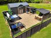 Private grounds with a chill-out area and outdoor kitchen