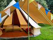 Bell tent with awning and bunting (added by manager 29 Jan 2022)