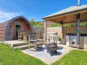 Hot tub and seating area