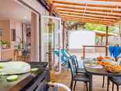 Shaded terrace with eating space