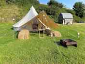 Furnished bell tent exterior