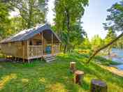 Safari tent next to the river