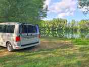 Peaceful waterside pitch