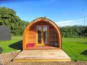 Outside one of the pods