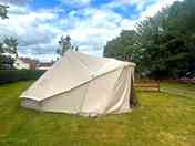 Outside of bell tent