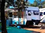 Partially shaded caravan pitches